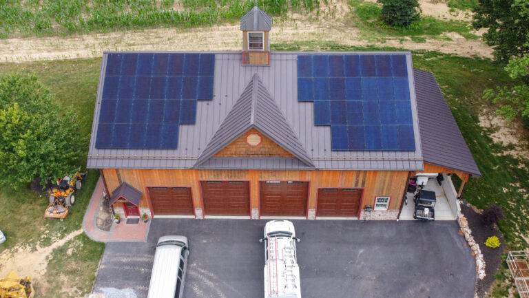 Brown House with Solar Panel
